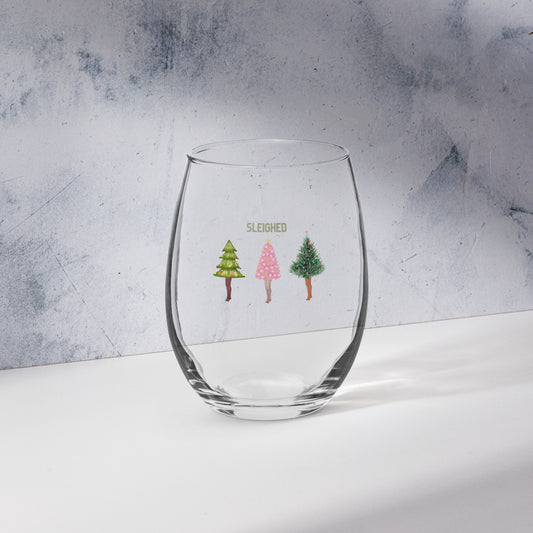 Sleighed Stemless wine glass